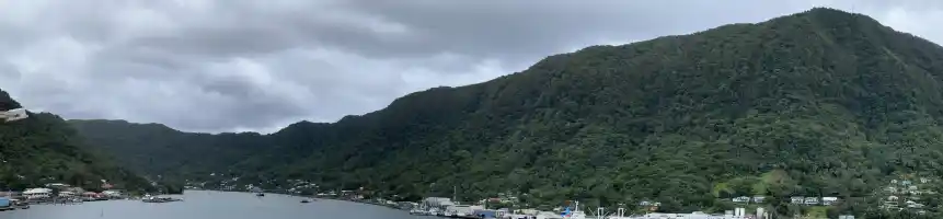Pago Pago is surrounded by mountains