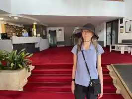 The lobby of the Hotel Grand, an authentic Yugoslavian 4-star hotel experience