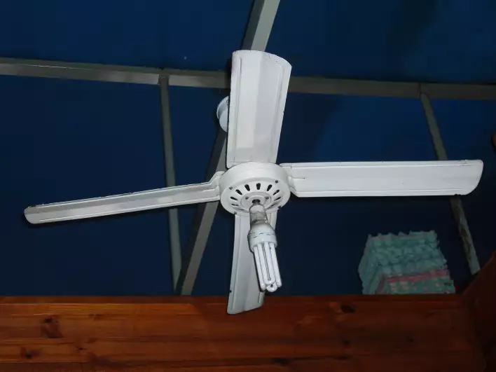 Energy-saving lamp with a fan