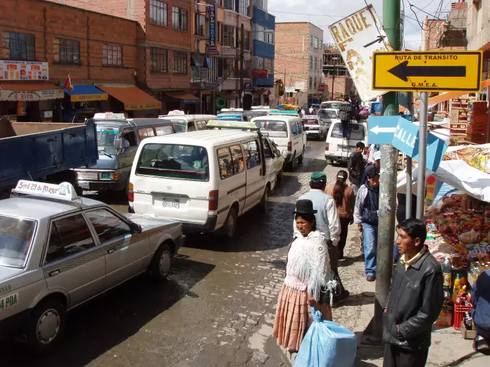 La Paz morning traffic