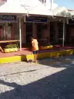 Street cleaning action early in the morning after a party night