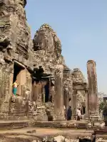 Bayon temple towers with faces