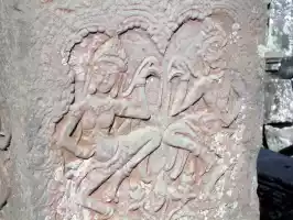 Relief in Bayon depicting Apsara dancing