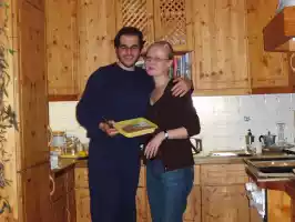Mari and Helmut cooking in Wiener Neustadt, Austria Mari and Helmut cooking in Wiener Neustadt, Austria