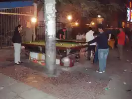 Roofless pool hall in Hohhot