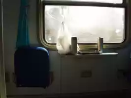 T-train - There is a small table for those slepping in the upper beds