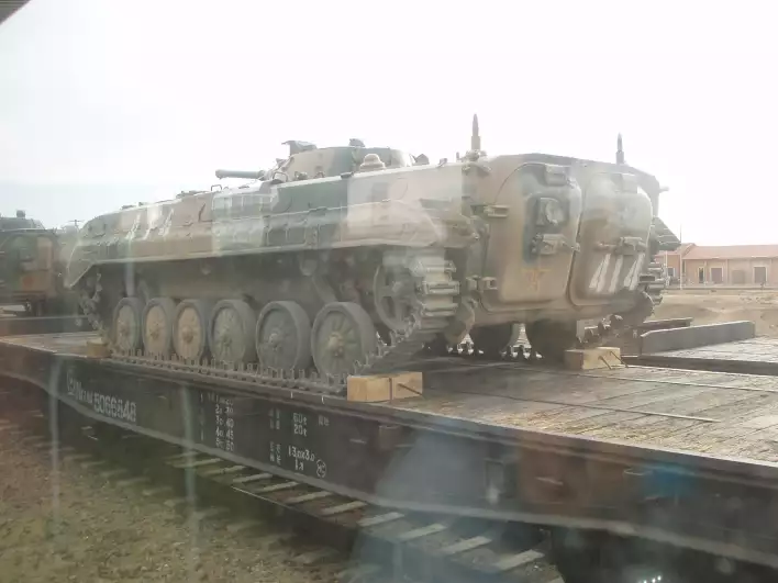Tanks on a train in China