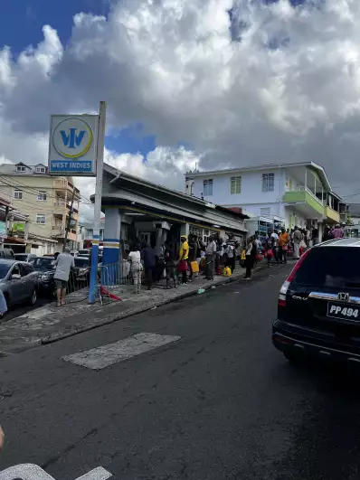 Locals queueing for petrol