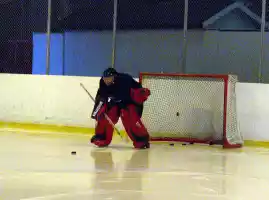 An ice hockey puck can be surpringly painfull An ice hockey puck can be surpringly painfull