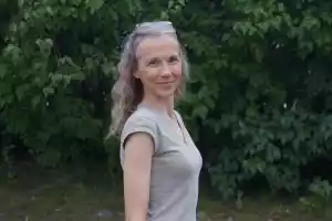 Päivi with TV make-up