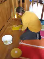 Spaghetti is not really growing well on a wooden floor Spaghetti is not really growing well on a wooden floor