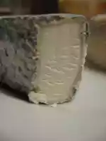 A close-up of blue goat cheese
