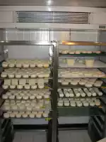 Cheese racks in the cooler