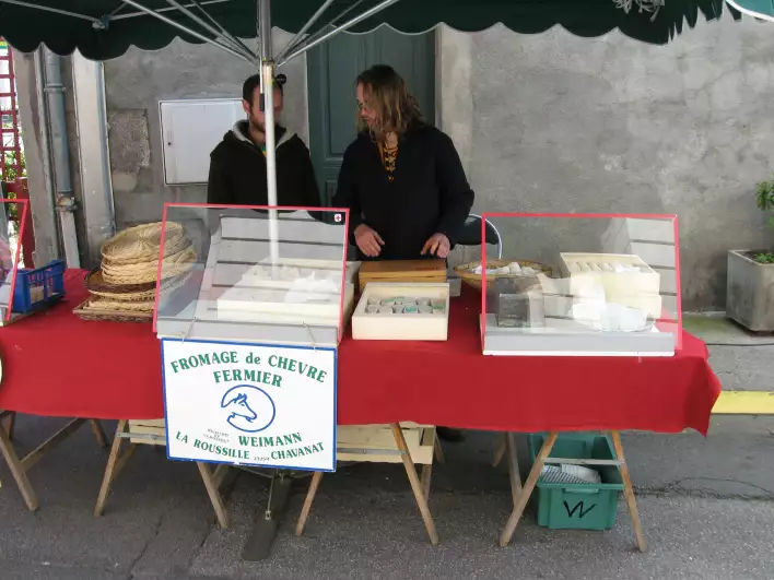 Cheese for sale in the Saturday market