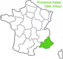 Map of Provence-Alpes-Côte dAzur, a province of France