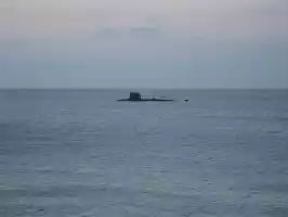Submarine heading to the sea