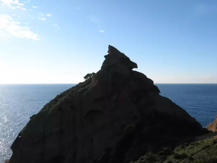Eagle head rock at the South coast of France