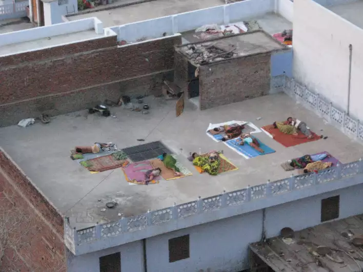 People often sleep outside in India