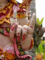 Hindu god showing George Bush sign
