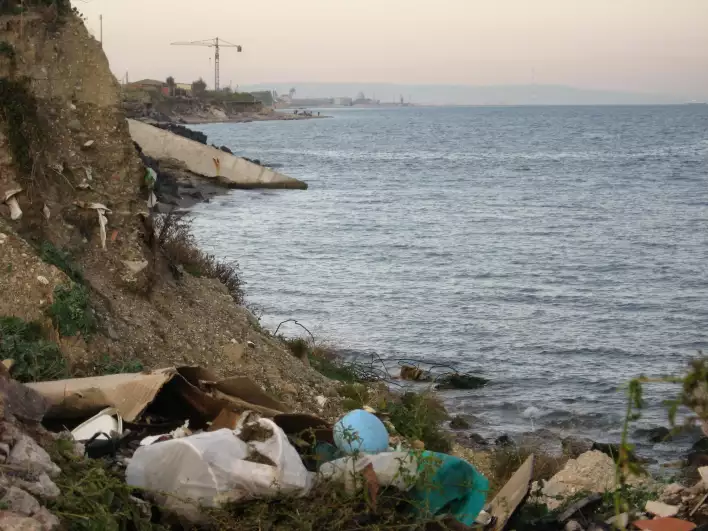 The coastline of Messina is filled with trash, especially in wintertime