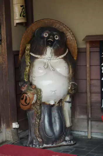 This funny creature was standing in front of many houses and restaurants in Kyoto