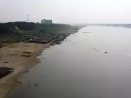 A view over Mekong from the friendship bridge connecting Thailand and Laos