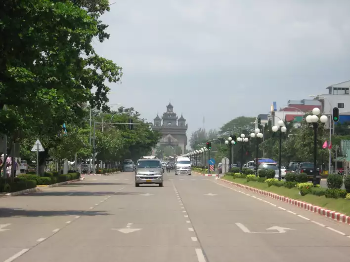 Road view in Vientiane