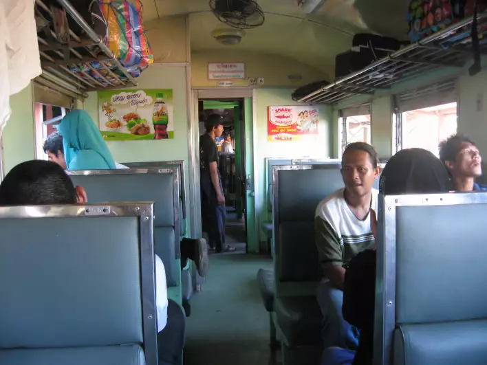 Third class hard seat train with no aircon. Cheap only for Thais