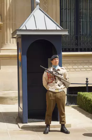 A Luxembourgian armed guard