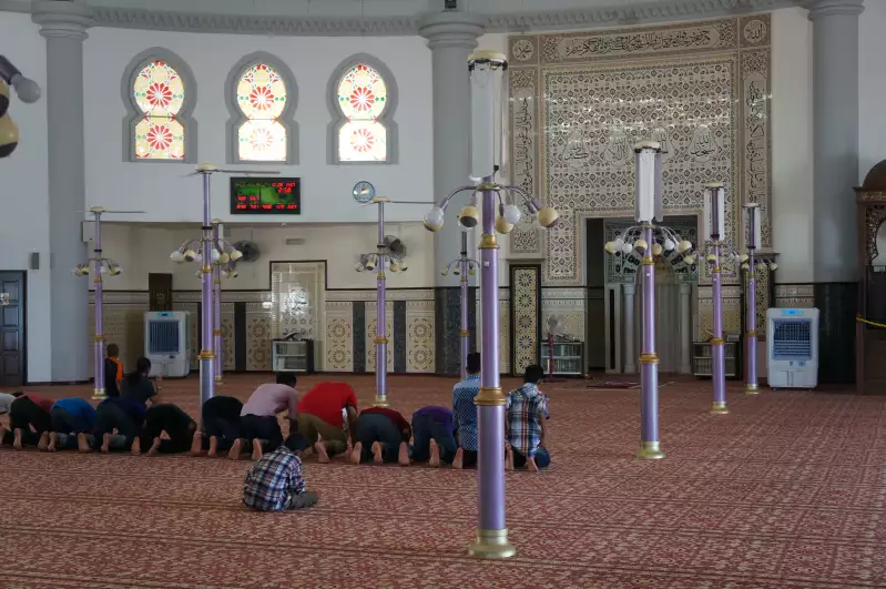 Inside the mosque