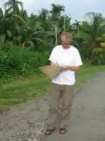 Journalist at work on the road