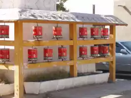 Prayer wheels, only a motor is missing for automatic praying and a solar panel to prevent heavenly pollution Prayer wheels, only a motor is missing for automatic praying and a solar panel to prevent heavenly pollution