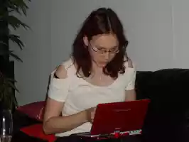 Our small red she-devil laptop