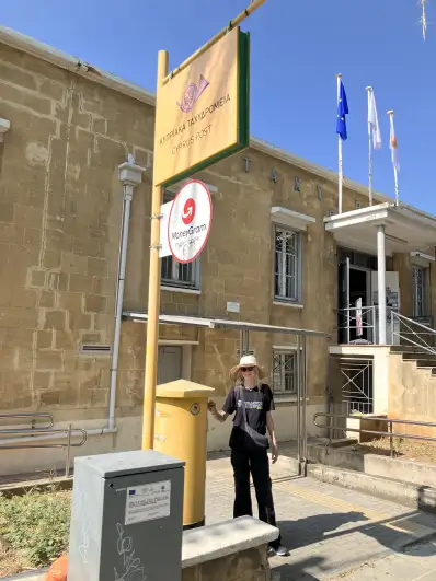 Cyprus, Nicosia mailing a postcard in 2025