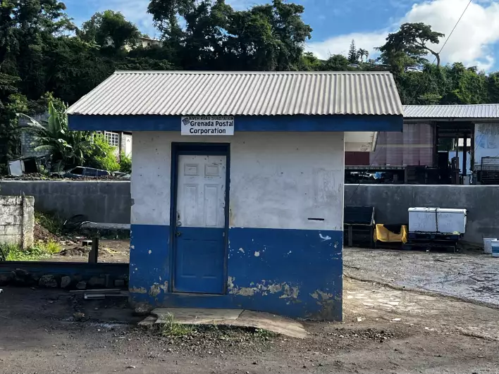 This Grenada post office was closed because of an exam