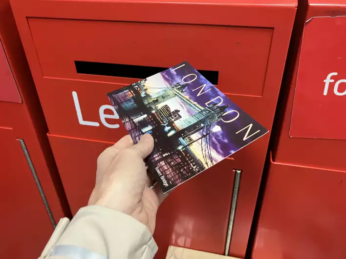 UK, London mailing post card