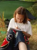Päivi writing