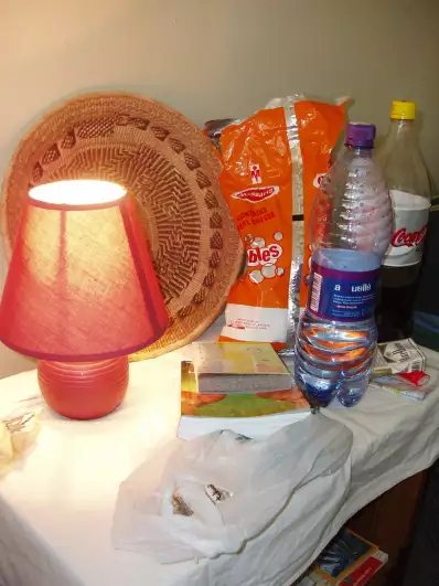 Our bedside table in the morning