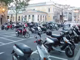Vespas in Trieste, Italy