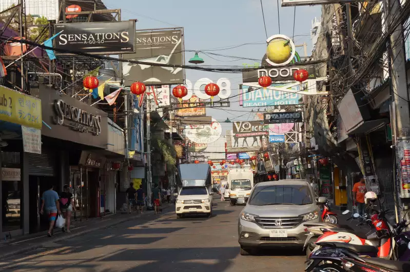 Notorious Pattaya Walking Street on daylight