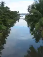 A river splitting Dumaguete