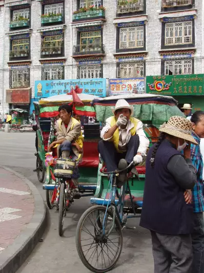 Tourists use only rikshaws, so they dont get mixed with local peasants